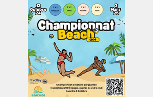 CHAMPIONNAT BEACH VOLLEY : INSCRIPTIONS OUVERTES ET NOUVAUTES !