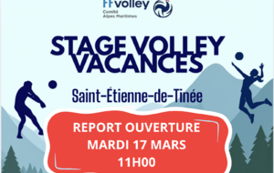 Report Ouverture Stage Volley Vacances