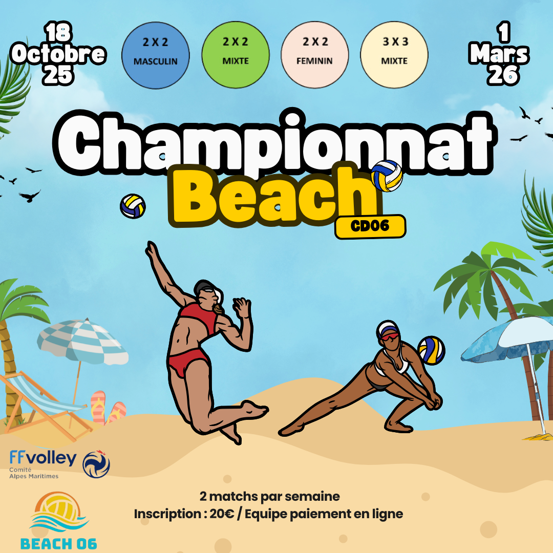 CHAMPIONNAT DEP. BEACH VOLLEY SAISON 25/26