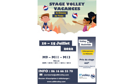 STAGE VOLLEY VACANCES 2022